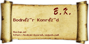 Bodnár Konrád névjegykártya